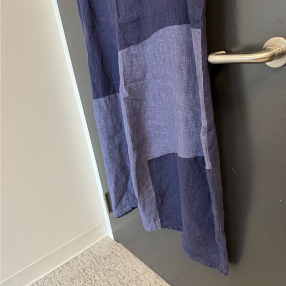 Kokomarina XXL linen Asymmetrical Dress in dark blue palette. - Picture 10 of 11